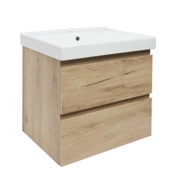 Náhled obrázku: Koupelnová skříňka s umyvadlem SAT B-Way 59x50x45 cm dub mat BWAY260OAKU1 