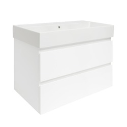 Náhled obrázku: Koupelnová skříňka s umyvadlem SAT B-Way 79x50x45 cm bílá lesk BWAY280WU2BI 