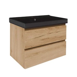 Náhled obrázku: Koupelnová skříňka s umyvadlem SAT B-Way 79x50x45 cm dub mat BWAY280OAKU1B 