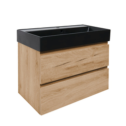 Náhled obrázku: Koupelnová skříňka s umyvadlem SAT B-Way 79x50x45 cm dub mat BWAY80OAKU4B 