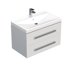 Koupelnová skříňka s umyvadlem SAT Cube Way 80x53x46 cm bílá lesk CUBE46802BIVER