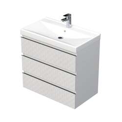 Náhled obrázku: Koupelnová skříňka s umyvadlem SAT Cube Way 80x71x46 cm 3D dekor bílá mat CUBE3D46803ZBVER 