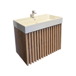 Koupelnová skříňka s umyvadlem SAT Delano 80x56x46 cm dub mat DELANO80ZDSAT