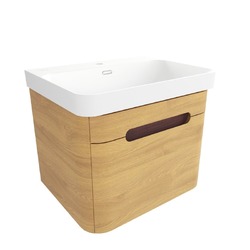 Koupelnová skříňka s umyvadlem SAT Fusion 57,5x43x45 cm dub medový mat SATFUSION60DMMW