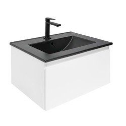 Koupelnová skříňka s umyvadlem vč. baterie SAT B-WAY 59x30x45 cm bílá lesk BWAY60WU4BB