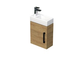Koupelnová skříňka s umývátkem na wc SAT Cube Way 40x47,5x20 cm dub Hickory mat CUBE320401DCDH