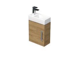 Koupelnová skříňka s umývátkem na wc SAT Cube Way 40x47,5x20 cm dub Hickory mat CUBE320401DDH