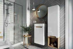 Náhled obrázku:  Skříňka s umývátkem na wc bílá - interiér