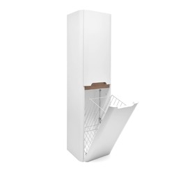 Koupelnová skříňka vysoká s košem na prádlo SAT Fusion 40x149x33 cm bílá mat SATFUSIONV40WK