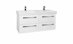 Krajcar Dvojumyvadlo se skříňkou 130cm KPS K-Pro-S KPS130, korpus bílý, dvířka bílá