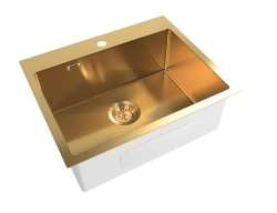 Kuchyňský dřez SAT Aurum 55x45 cm, zlatá SATSINK5545BG