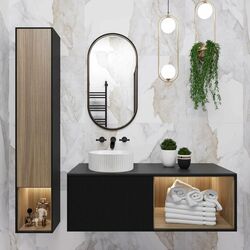 Náhled obrázku:  Kulaté umyvadlo na desku 36 cm REA Delia