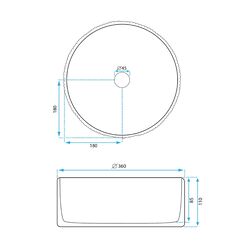 Náhled obrázku:  Kulaté umyvadlo na desku 36 cm REA Delia