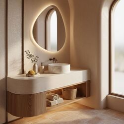 Náhled obrázku:  Kulaté umyvadlo na desku 39 cm Rea Destiny