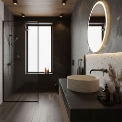 Náhled obrázku:  Kulaté umyvadlo na desku 39 cm Rea Destiny