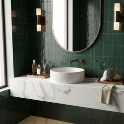 Náhled obrázku:  Kulaté umyvadlo na desku 39 cm Rea Destiny