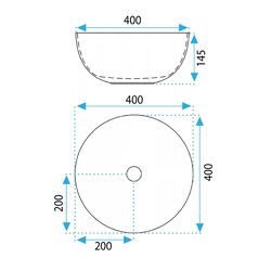Náhled obrázku:  Kulaté umyvadlo na desku 40 cm REA Erica