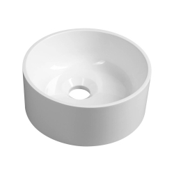 Kulaté umývátko na desku Sapho SANNA litý mramor průměr 25cm bílá