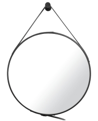 Kulaté zrcadlo Naturel 50x50x5 cm černá