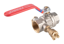 Náhled obrázku: Kulový plnoprůtočný kohout s vypouštěním Novaservis F-Power, 16bar, páka MM 