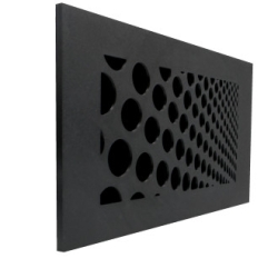 Luftuj LUFTOMET Flat mřížka Bubliny černá plastová s rámečkem - LF-P-R-BB-PB