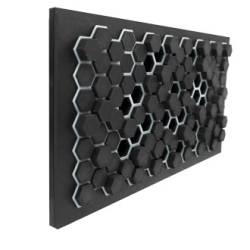 Luftuj LUFTOMET Flat mřížka Hexagon černo-bílá plastová s rámečkem - LF-P-R-HBW-PB