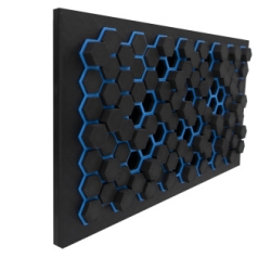 Luftuj LUFTOMET Flat mřížka Hexagon černo-modrá plastová s rámečkem - LF-P-R-HBB-PB