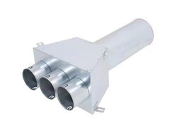 MAT Rozdělovací box rovný průchozí pro talířový ventil DN 125, SPB-3X75/125-P-OC