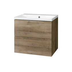 Mereo Aira Koupelnová skříňka s umyvadlem z litého mramoru 61 cm, dub - CN740M