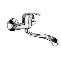 Mereo Lila Dřezová baterie 100 mm s ramínkem plochým vyhnutým 210 mm chrom