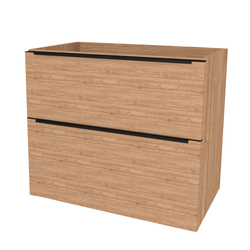 Mereo Mailo Koupelnová skříňka pod umyvadlo na desku 101x47x70 cm, černé madlo, Multidecor, Light Select Walnut - CN592SBLSW1