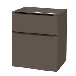 Náhled obrázku: Mereo Mailo Koupelnová skříňka pod umyvadlo na desku 61x47x70 cm, šedá láva, černé madlo - CN560SB 