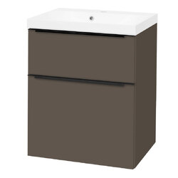 Mereo Mailo Koupelnová skříňka s umyvadlem 61cm, šedá láva, černé madlo - CN560MB