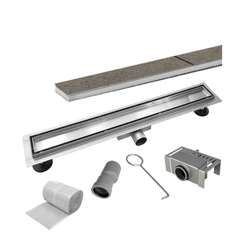 Mereo Odtokový sprchový žlab 80 cm, vč. roštu TILE, nerez - CZ132