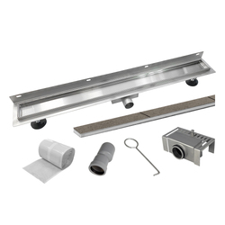 Mereo Odtokový sprchový žlab ke stěně 80 cm, vč. roštu TILE, nerez - CZ182