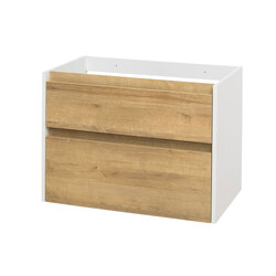 Mereo Opto Skříňka pod umyvadlo na desku bílá/dub 2 zásuvky 810x580x458mm