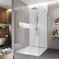 Mereo Sprchový kout Novea čtverec 80x80 cm chrom ALU sklo Čiré dveře levé a pevný díl - CK10114ZL