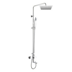 Mereo Sprchový sloup s vanovým výtokem a talířová sprcha slim 200x200mm CBE60101SD