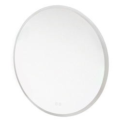 Mereo Zrcadlo kulaté 60 cm, LED osvětlení, bílý rám - CN162