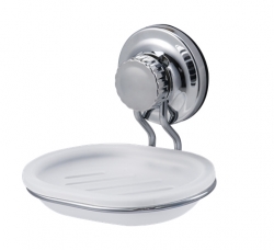 Multi Mýdlenka Ecoloc, bílá/chrom (bez vrtání - bez lepení)