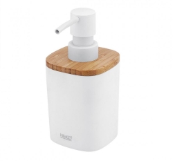NIMCO Badu Dávkovač mýdla na postavení bílá/bambus 270 ml