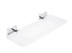 NIMCO Keira Koupelnová polička s frézovanými otvory 30 cm matný Plexiglass/chrom