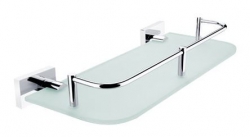NIMCO Keira Koupelnová polička s ohrádkou 30 cm matné sklo/chrom