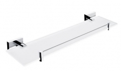 NIMCO Keira Koupelnová polička s ohrádkou 50 cm číré+matné sklo/chrom