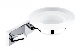 NIMCO Keira Koupelnový háček na ručníky s mýdlenkou mat sklo/chrom