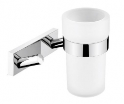 NIMCO Keira Koupelnový háček na ručníky se sklenkou mat sklo/chrom