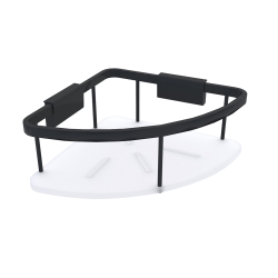 Nimco Kibo Rohová police do koupelny do sprchy nerez/sklo, černá