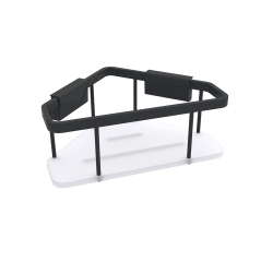 Nimco Kibo Rohová police se zkosenými rohy nerez/sklo černá