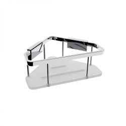 Nimco Kibo Rohová police se zkosenými rohy nerez/sklo chrom