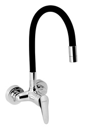 Novaservis Dřezová baterie s elastickým ramenem 100mm, černá-chrom